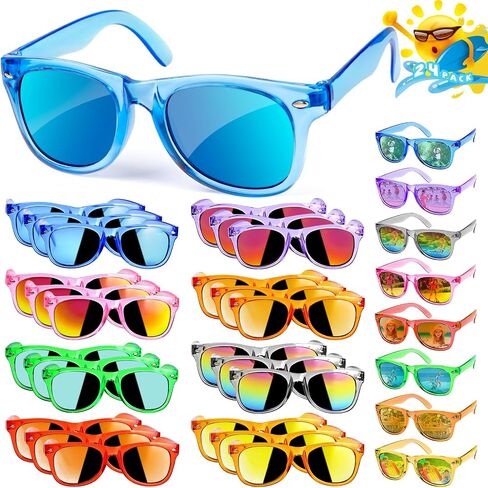 Kids Sunglasses Bulk Party Favors - 16 Packs Boys Girls Sunglasses for Kids Age 3-8 with UV 400 Protection, Neon Sunglasses for Kids Party in Saudi Arabia