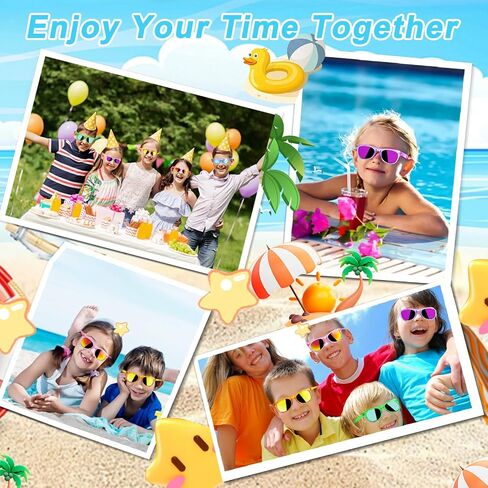 Kids Sunglasses Bulk Party Favors - 16 Packs Boys Girls Sunglasses for Kids Age 3-8 with UV 400 Protection, Neon Sunglasses for Kids Party in Saudi Arabia