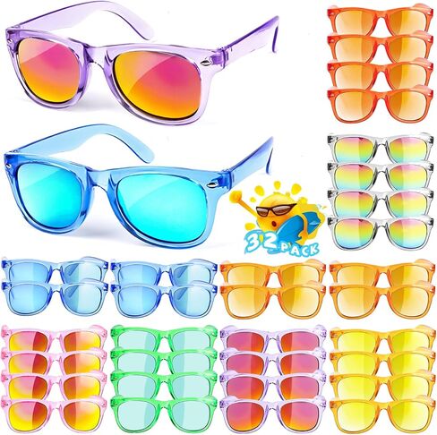 Kids Sunglasses Bulk Party Favors - 16 Packs Boys Girls Sunglasses for Kids Age 3-8 with UV 400 Protection, Neon Sunglasses for Kids Party in Saudi Arabia