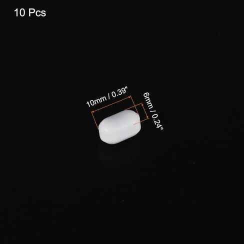 MECCANIXITY Magnetic Stirrer Mixer Stir Bar Rod 10mm(0.39") x6mm Cylinder Shape PTFE Coating Magnet White for Laboratory 10Pcs in Kuwait