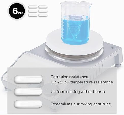 Magnetic Stirrer Bars, Stir bar Rod, Magnetic Stirrer Pill, for Magnetic Mixer Stir Plate (6pcs, Polygon 30mm x 8mm) in Saudi Arabia