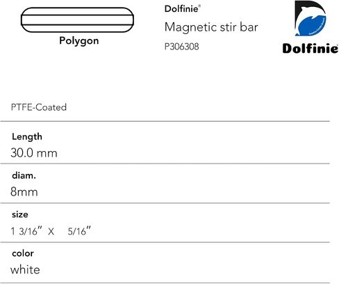 Magnetic Stirrer Bars, Stir bar Rod, Magnetic Stirrer Pill, for Magnetic Mixer Stir Plate (6pcs, Polygon 30mm x 8mm) in Saudi Arabia