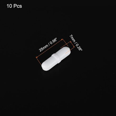 MECCANIXITY محرك مغناطيسي خلاط قضيب تحريك 25 مم (1 بوصة) × 7 مم مع شكل دائري PTFE طلاء مغناطيس أبيض للمختبر 10 قطعة in Kuwait