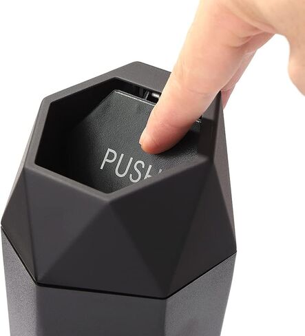 Compact 500ml Plastic Diamond Black Trash Can with Lid, Ideal for Cars, SUVs, Tesla in Saudi Arabia