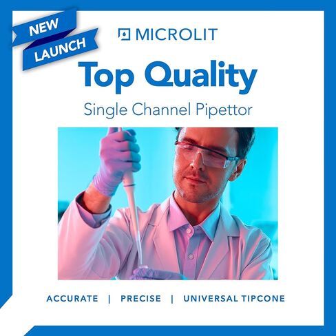 Nero Ergonomic Micropipette, Single Channel Pipettors with Adjustable Volume, Accurate and Calibrated Lab Pipettes, Fully Autoclavable Pipettor, (1-10ml) in Kuwait