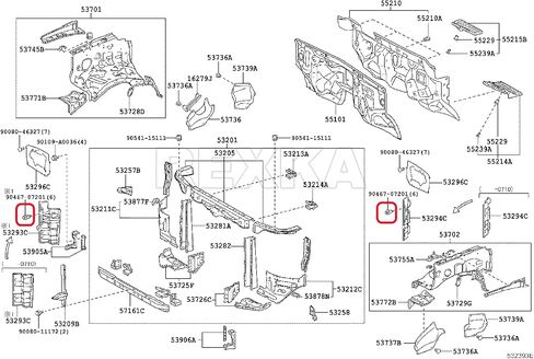 Rexka 20pcs Engine Splash Shield Fender Liner Trunk Lid Trim Under Cover Push-in Style Retainer Clip 90467-07201 for Toyota Lexus 4Runner Avalon Camry Corolla Highlander Matrix RAV4 Sequoia Tundra in Kuwait