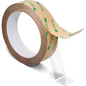 Thin Double Sided Tape Heavy Duty, Clear Adhesive Tape,Removable,Heat Resistant,Waterproof,Sticky Mounting Tape,Strong Two Sided Tape for Scarpbook,Wall,LED Strips,Poster,Craft,0.4 inch *36FT in Kuwait
