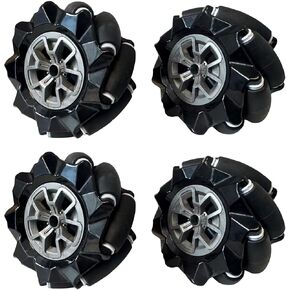 عجلات ميكانوم مميزة ، عجلات 4WD متعددة الاتجاهات ، 97 مم إطار الاتجاه مع 4pcs موصل محرك اقتران 4 مم 4 مم لهيكل سيارة روبوت AGV ، منصة آلية روبوت أجزاء DIY in Kuwait