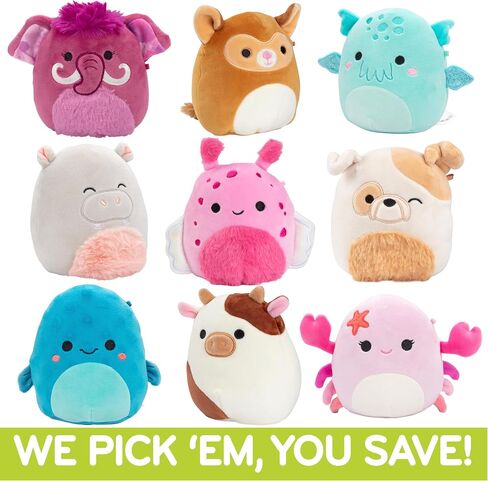 Squishmallows 5-Inch Mini Plush 5-Pack - Snuggle Collection- All Different, Official Jazwares Plush- Collectible Squishy Soft Stuffed Animals Toy- Add to Your Squad- Gift for Kids, Girls & Boys in Saudi Arabia