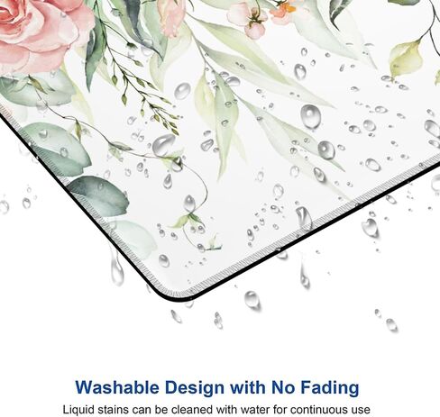 Pink Cherry Blossoms Square Waterproof Mouse Pad, Soft Gaming Mouse Pads, Cute Mousepad Non-Slip Rubber Base Mouse Mat for Laptop Office Desk Accessories in Saudi Arabia