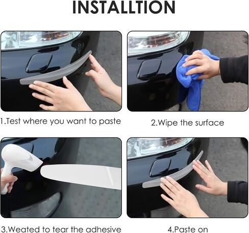 4 Pcs Car Corner Bumper Guard Strip, Anti-Scratch Protector Trim Strips, Universal for Cars SUV Pickup Truck (White) in Saudi Arabia
