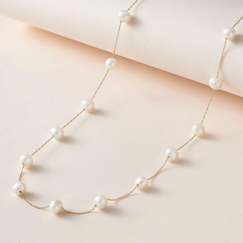Ross-Simons 6-6.5mm Cultured Pearl Station Necklace in Kuwait