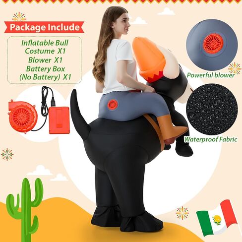 Cinco De Mayo Adult Inflatable Donkey Costume with Sombreros Riding on Donkey Outfit for Mexican Fiesta Taco Luau Party Halloween in Saudi Arabia