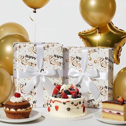 RUSPEPA Happy Retirement Wrapp Wrapp Loll for Men Women و Mini Roll و Gold Balloons و Stars و Confetti Design Gift For Birthday ، Partyment Party ، Furewell Celebration ، 17 Int in Saudi Arabia