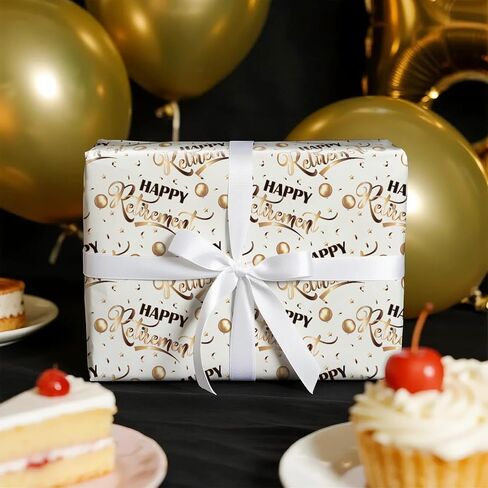 RUSPEPA Happy Retirement Wrapp Wrapp Loll for Men Women و Mini Roll و Gold Balloons و Stars و Confetti Design Gift For Birthday ، Partyment Party ، Furewell Celebration ، 17 Int in Saudi Arabia