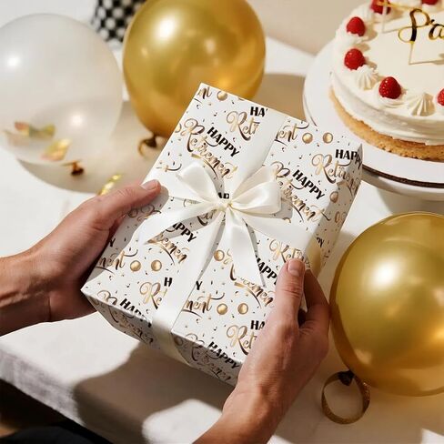 RUSPEPA Happy Retirement Wrapp Wrapp Loll for Men Women و Mini Roll و Gold Balloons و Stars و Confetti Design Gift For Birthday ، Partyment Party ، Furewell Celebration ، 17 Int in Saudi Arabia