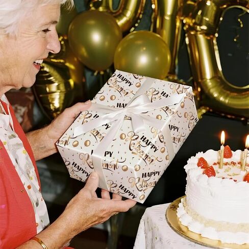 RUSPEPA Happy Retirement Wrapp Wrapp Loll for Men Women و Mini Roll و Gold Balloons و Stars و Confetti Design Gift For Birthday ، Partyment Party ، Furewell Celebration ، 17 Int in Saudi Arabia