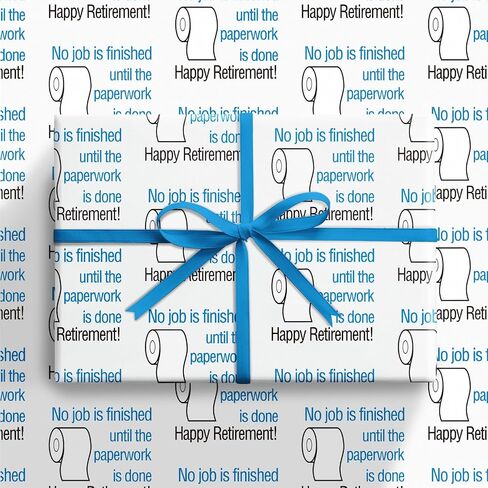 RUSPEPA Happy Retirement Wrapping Paper Roll for Men Women, Mini Roll, Gold Balloons, Stars and Confetti Design Gift Wrap for Birthday, Retirement Party, Farewell Celebration, 17 Inches x 16.4 Feet in Saudi Arabia