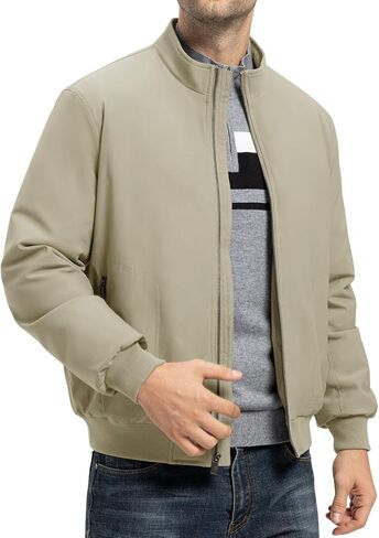 TBMPOY Men's Winter Lightweight Bomber Jackets Water Resistant Fall Casual Windbreakers Quilted Full Zip Windproof Work Coats in Saudi Arabia