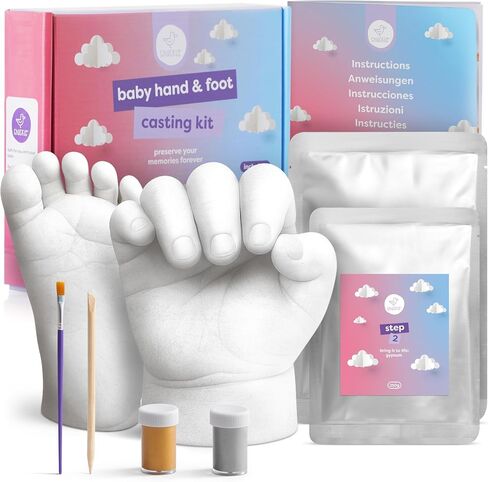 Chuckle - Baby Handprint & Footprint Casting Kit, 3D Moulding Gift Set, Memories, Keepsakes, for Kids or Newborn, Baby Shower Presents in Kuwait
