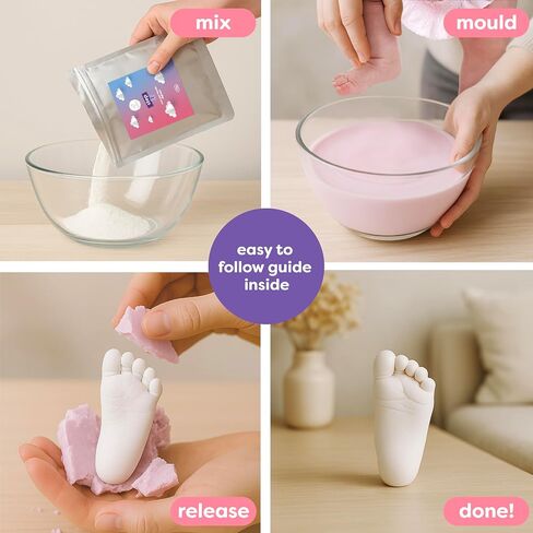 Chuckle - Baby Handprint & Footprint Casting Kit, 3D Moulding Gift Set, Memories, Keepsakes, for Kids or Newborn, Baby Shower Presents in Kuwait