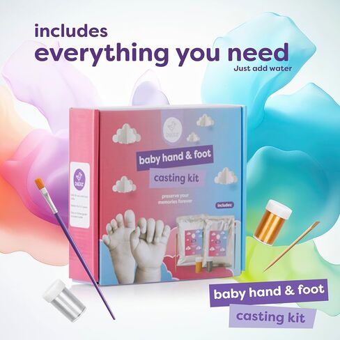 Chuckle - Baby Handprint & Footprint Casting Kit, 3D Moulding Gift Set, Memories, Keepsakes, for Kids or Newborn, Baby Shower Presents in Kuwait
