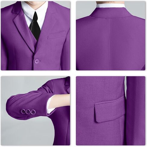 Boys Formal Suit Set Kids 5 Piece Suit Jacket Pants Set with Dress Shirt and Tie Prom Wedding Tuxedo Suits in Kuwait
