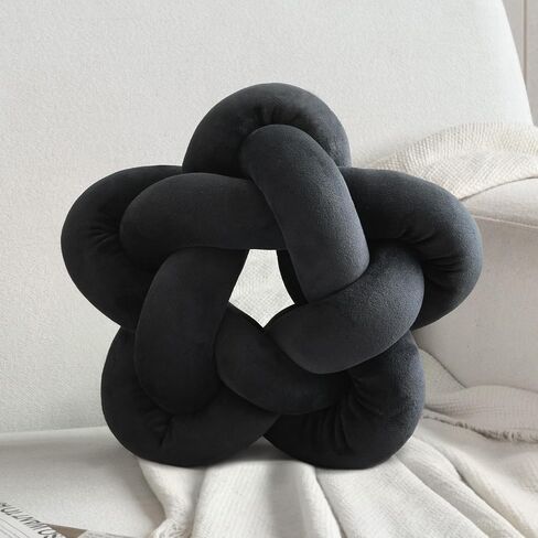 Knot Plush Throw Pillow Kids Handmade Knotted Star Pillow Soft Sofa Lumbar Cushion Stuffed Cushion Home Office Children Room Decor, Emerald Green in Saudi Arabia