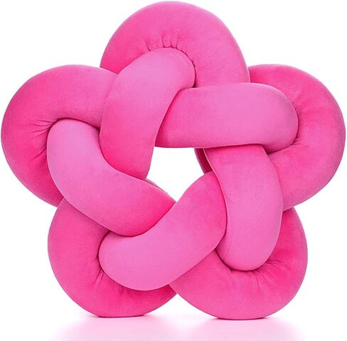 Knot Plush Throw Pillow Kids Handmade Knotted Star Pillow Soft Sofa Lumbar Cushion Stuffed Cushion Home Office Children Room Decor, Emerald Green in Saudi Arabia