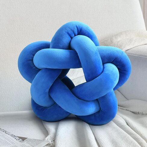 Knot Plush Throw Pillow Kids Handmade Knotted Star Pillow Soft Sofa Lumbar Cushion Stuffed Cushion Home Office Children Room Decor, Emerald Green in Saudi Arabia