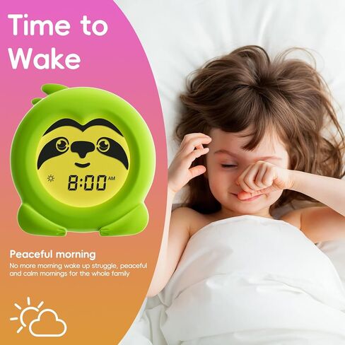 B&H Sleep Trainer Clock for Toddler, Cute Kids Ok to Wake Alarm Clock, Drop Proof, Rechargeable Young Children Night Light, Science-Backed Lighting for Peaceful Sleep and Ready to Wake Mornings in Kuwait