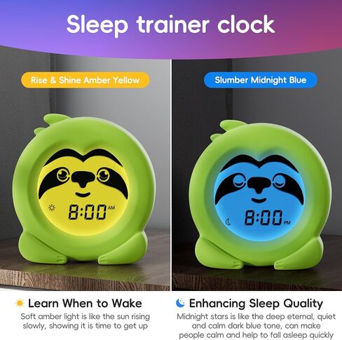 B&H Sleep Trainer Clock for Toddler, Cute Kids Ok to Wake Alarm Clock, Drop Proof, Rechargeable Young Children Night Light, Science-Backed Lighting for Peaceful Sleep and Ready to Wake Mornings in Kuwait
