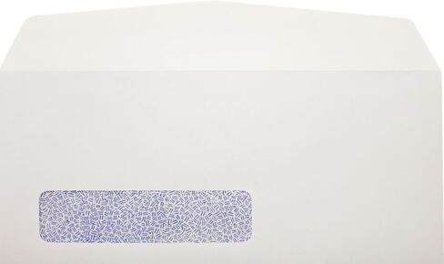 Luxpaper #10 أعمال مزدوجة النافذة الأظرف | لون الأمن | 4 1/8 "x 9 1/2" | أبيض | 24 رطل. نص | 250 كتي in Kuwait