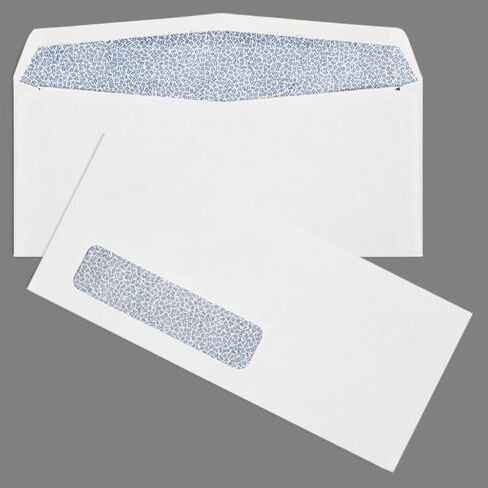 Luxpaper #10 أعمال مزدوجة النافذة الأظرف | لون الأمن | 4 1/8 "x 9 1/2" | أبيض | 24 رطل. نص | 250 كتي in Kuwait
