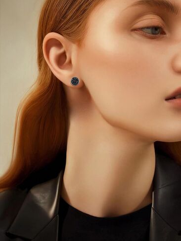 أقراط مسمار للرجال 925 Sterling Silver Black Flatback Studs Black Onyx Earrings Helix Helix Hibricing Homps for Women in Kuwait