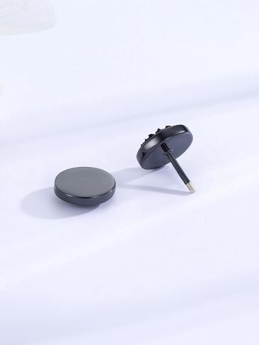 أقراط مسمار للرجال 925 Sterling Silver Black Flatback Studs Black Onyx Earrings Helix Helix Hibricing Homps for Women in Kuwait