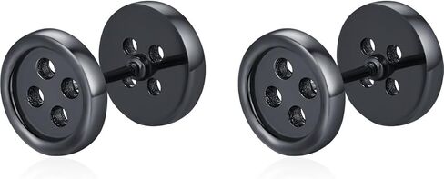 أقراط مسمار للرجال 925 Sterling Silver Black Flatback Studs Black Onyx Earrings Helix Helix Hibricing Homps for Women in Kuwait