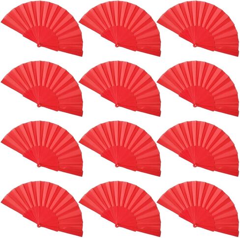 Gionforsy 12pcs Clap Fan Fabric Folding Fan Chinese Tai Chi Fan Set Decorative Folding Hand Fan for Festival Dance Party (Lake Blue) in Saudi Arabia