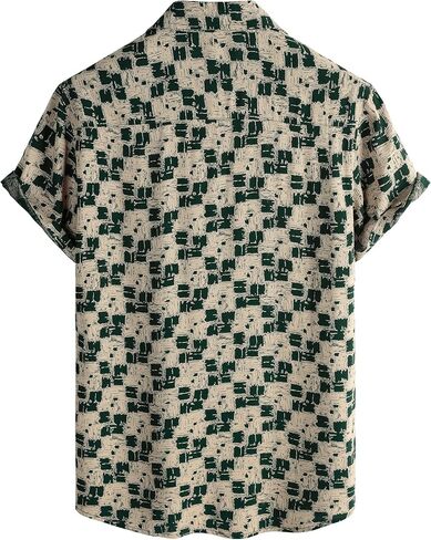 Mens Hawaiian Shirts Short Sleeve Casual Button Down Summer Shirts Floral Beach Vacation Tropical Shirts in Kuwait