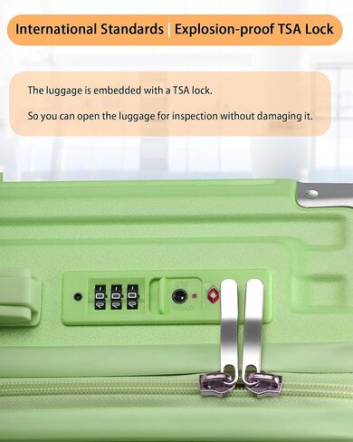 20in carry on luggage with 360° Spinner Wheel airline approved TSA lock luggage case with Cup Holder USB Port travel suitcases with wheels lightweight PC Material (Blue) in Saudi Arabia