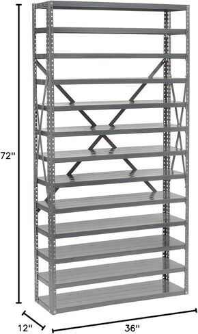 Global Industrial 13 رف الصلب رفوف مع (72) 4 بوصة صناديق الجرف البلاستيكية ، الأزرق ، 36x12x72 in Kuwait