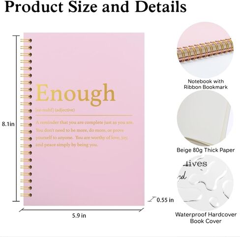 XQLZY Funny Resilience Definition Pink Spiral Notebook - 160 Blank Pages Journal, Motivational Gifts for Coworkers, Thank You Retirement Gifts for Leaders Teachers Bosses Colleagues Mentors Women in Saudi Arabia