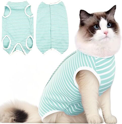 Cat Recovery Suit for Male and Female Surgical Post Surgery Soft Surgery Recovery Suit Onesie for Cats,E-Collar Alternative Anti-Licking Outfit Pet Surgical Recovery Pajama Suits in Kuwait