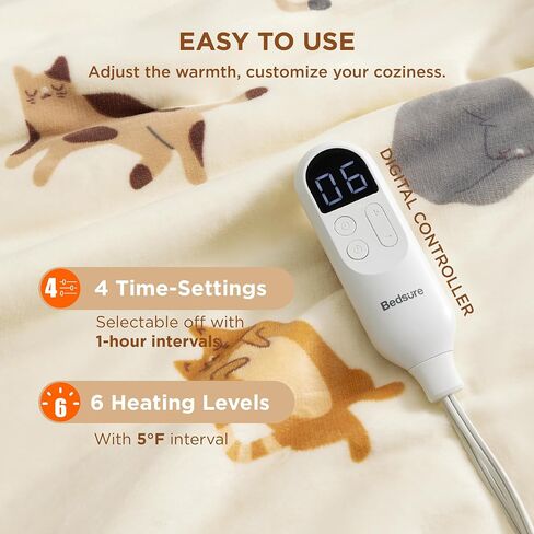 Bedsure Heated Blanket Wearable Shawl - Electric Wrap Poncho Blanket Hoodie for Adult, Birthday Gifts for Mom Women, Sherpa Heating Throw with 4 Time Settings & 6 Heat Settings, 50x64 inches, Grey in Saudi Arabia