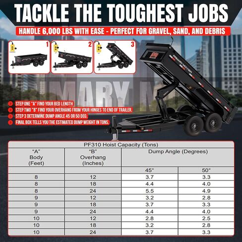 3 Ton (PF-310) Dump Trailer Hydraulic Scissor Hoist Kit (6,000 lb) | Standard Kit | Hydraulic Dump Bed Kit with 12VDC Hydraulic Pump (PF-310-K) in Saudi Arabia