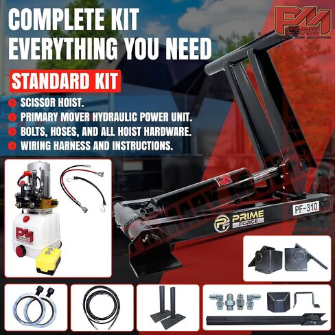 3 Ton (PF-310) Dump Trailer Hydraulic Scissor Hoist Kit (6,000 lb) | Standard Kit | Hydraulic Dump Bed Kit with 12VDC Hydraulic Pump (PF-310-K) in Saudi Arabia