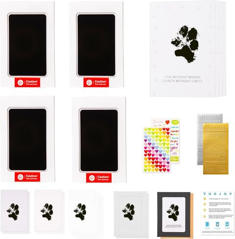 TORJOY Pet Paw Impression – Inkless Ink Pad for Dogs and Cats, Dog Nose Print, Paw Keepsake, Non-Toxic, Memorial Gifts for Pets (Macaron, 4 Pack) in Kuwait