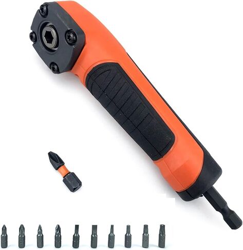 Right Angle Attachment Electric Screwdriver Repair 90 Degree Corner Device Screwdriver Socket Adapter Drill Bit Corner Adapter(Light Yellow) in Saudi Arabia