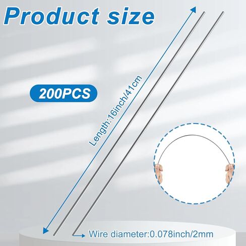 200 pcs 16inch arsulation دعم - سلك دعم عزل الأسلاك ، 1095 الأسلاك المعدنية المعدنية الكربونية (1095 ، 16 بوصة) in Kuwait