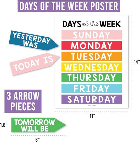 Classroom Calendar Set Bulletin Board Decor – School Calendar For Classroom Elementary & Preschool, Bulletin Board Decorations With Weather Chart & Seasons, Retro Teacher Must Haves in Saudi Arabia